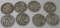 Eight Walking Liberty Half Dollars