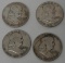 Four 1950's (Denver) Half Dollars