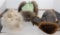 Three Older Fur and Leather Hats