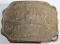Large Brass Belt Buckle Marked Wells Fargo Poor Man's Creek