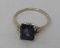 14K White Gold Ring with Blue Stone