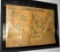 Antique Framed American Republic Railroad Map from 1870