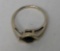 14K White Gold Ring with Green Emerald Stone