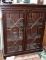 Beautiful Dark Wood Glass Door Display Cabinet