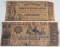 The State of North Carolina and The Republic of Texas 1 and 3 Dollar Bills