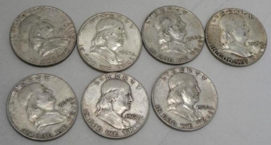 Seven 1960's (Denver) Half Dollars