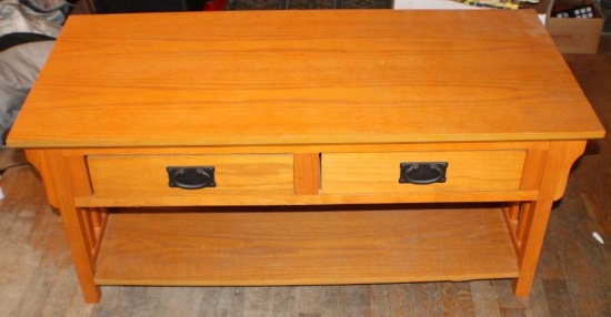 Wood Coffee Table with Drawers