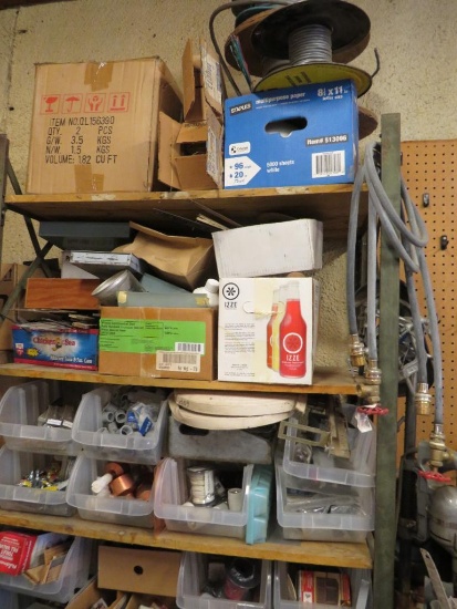 Metal Shelf and Contents