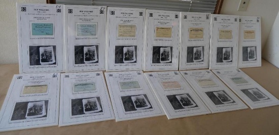 Thirteen Railroad Passes Mounted on Sante Fe Cards