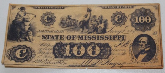 State of Mississippi 100 Dollar Bill