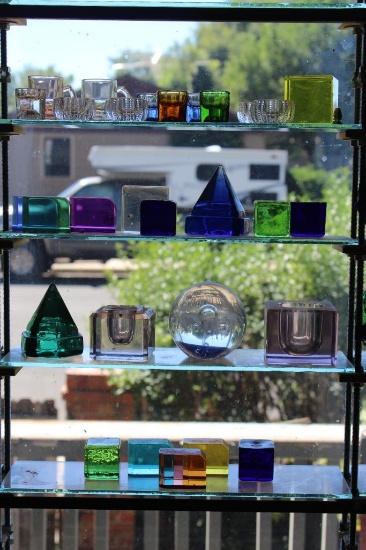 Assortment of Colored Glass Window Decor