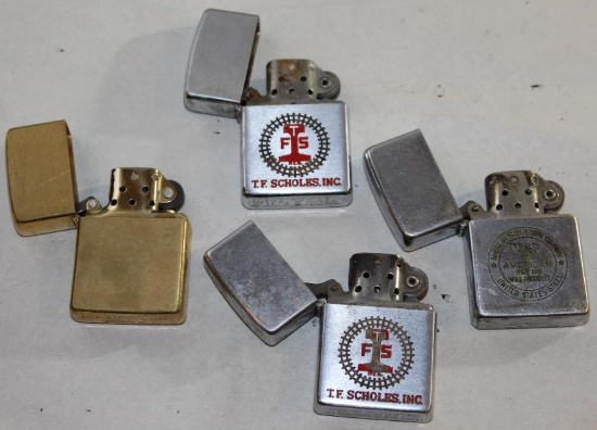 Four Zippo Lighters