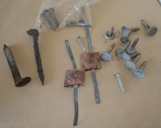 Railroad Spikes, Nails & Pacific Signal Inc Danger Labels