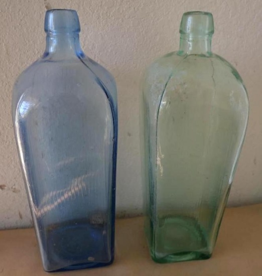 Blue & Green Antique Bottles