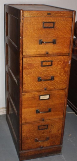 Excellent Hardwood Four-Drawer Filing Cabinet
