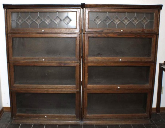 Pair of Old Glass Windowed Display Cases