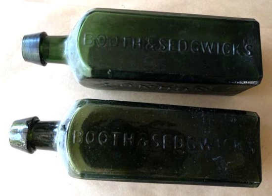 Two Boothe & Sedwick's London Cordial Gin Case Bottles