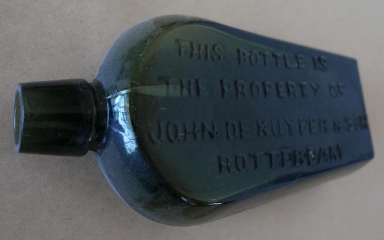 Small John Dekuyper & Sons Olive Green Liquor Bottle
