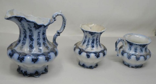 Rare John Maddux Flo Blue Pitcher & Vases