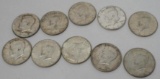 Ten 1964 (Denver) Half Dollar Coins