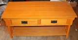 Wood Coffee Table with Drawers