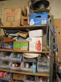 Metal Shelf and Contents