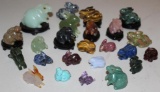 24 Carved Stone Rabbit Figurines