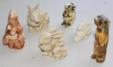 Hand Carved Rabbit Figurines and Bear Fetish