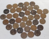 Forty Older British One Penny Coins
