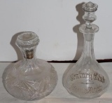 Pair of Antique Cut Glass Decanters