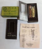 WWI French Gasoline Lighter in Unopened Box and First Aid Tin