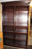 Pair of Large Dark Stained Wood Shelves