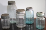 Antique Canning Jars with Lids