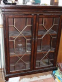 Beautiful Dark Wood Glass Door Display Cabinet