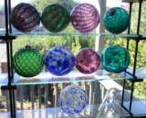 Collection of 9 Blown Glass Art Orbs