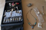 Estate Jewelry Box with 14K Gold Earrings & More!