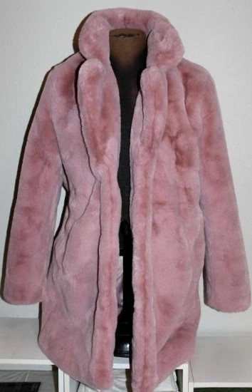 Incredible Pale Pink Faux Fur Coat by Apparis