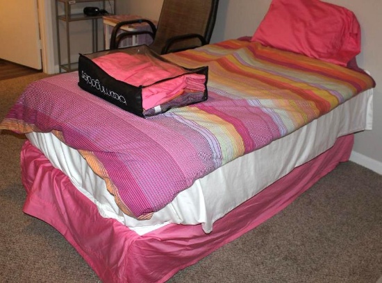 Twin Bed with Bedding