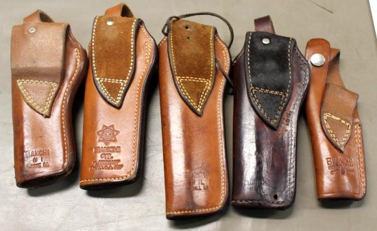 Five Bianchi Leather Handgun Holsters