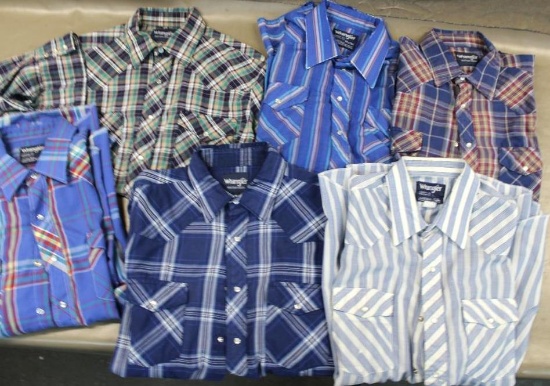 Six Wrangler Western Shirts