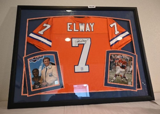 John Elway Autographed & Framed Jersey!