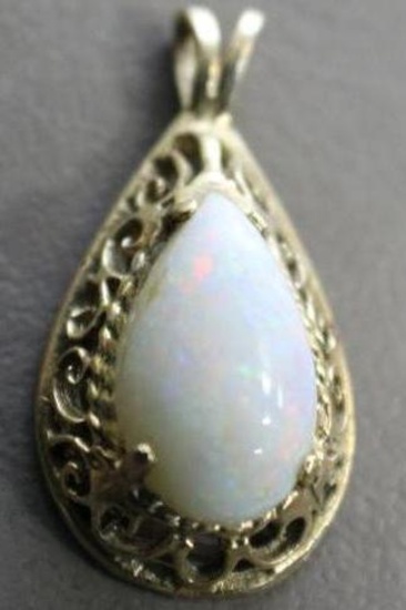 Beautiful Gold and Opal Teardrop Pendant