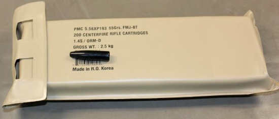Sealed Military Pack of 200 PMC 5.56 x P193 Ammunition