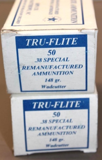 100 Rounds Tru-Flite .38 Special Remanufactured Ammunition