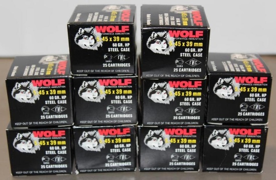 250 Rounds Wolf 5.45 x 39mm Ammunition