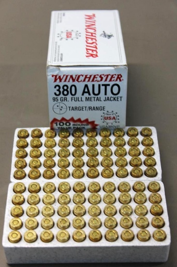 100 Rounds Winchester 380 Auto Ammunition