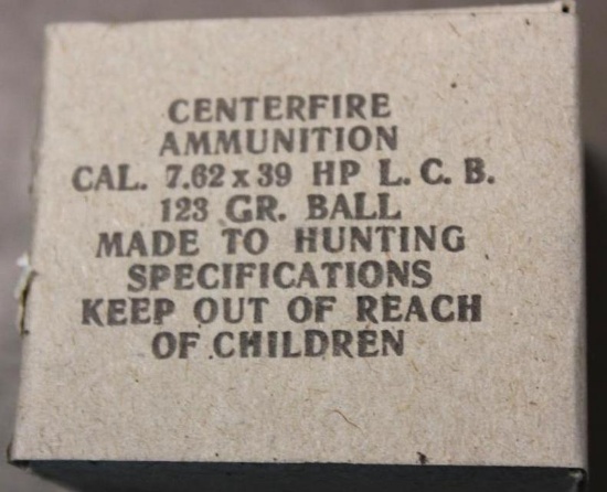 Full Pack With 6 Boxes of 20 7.62 x 39mm Ammunition