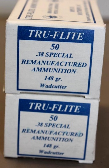 100 Rounds Tru-Flite .38 Special Remanufactured Ammunition