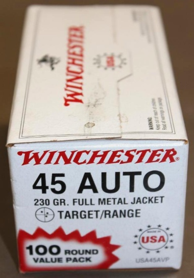 100 Rounds Winchester 45 Auto Ammunition