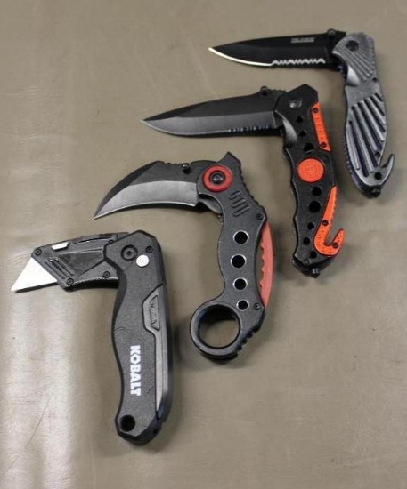 Four Large Folding Knives